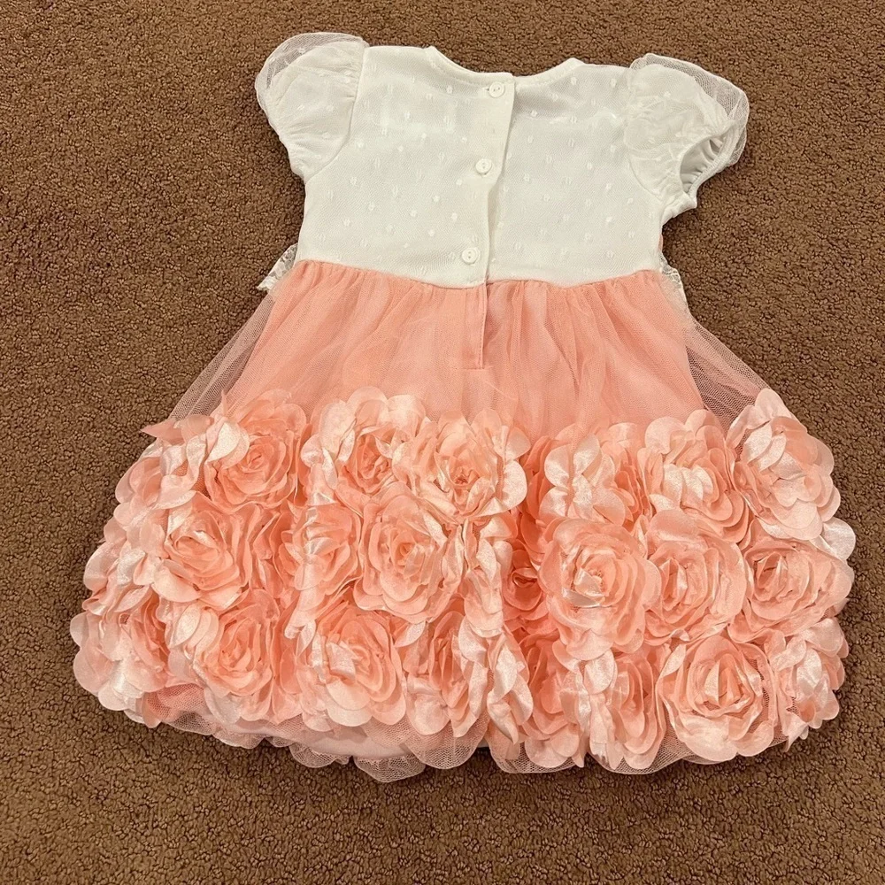 Nannette Baby Girl Floral Dress Lace Size 2T Flower Girl Wedding Party Ruffle
